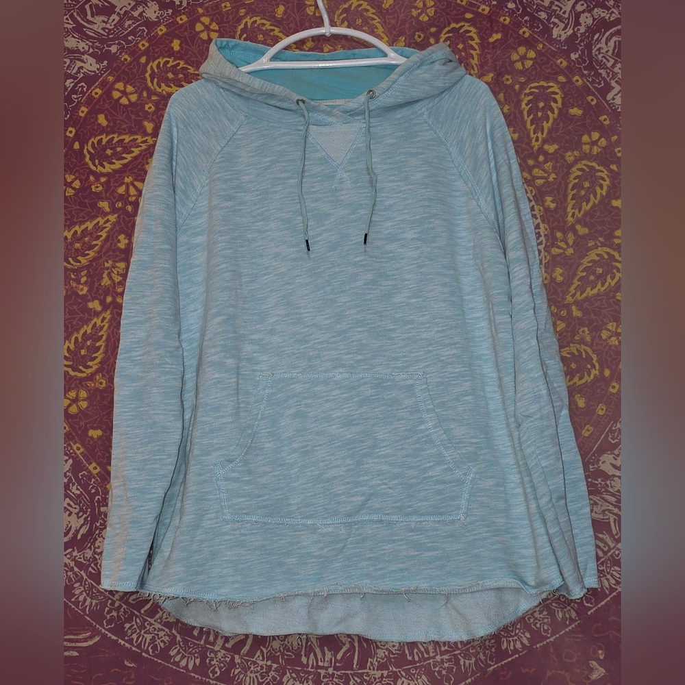 Women’s Quick Dry Hoodie Mint Green White Space Dye XL Lightweight Sweatshirt